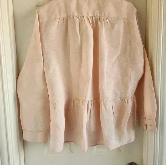 Anthropologie Holding Horses McKenzie Linen Blouse Pink Size XS - Picture 7 of 11